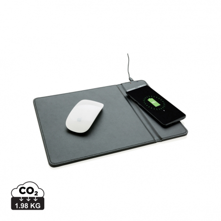 Electronice si accesorii tech - Mousepad PU cu incarcare wireless 5W, suport telefon