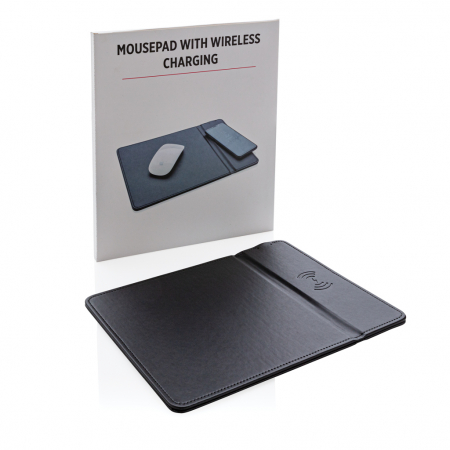 Mousepad PU cu incarcare wireless 5W, suport telefon [3]