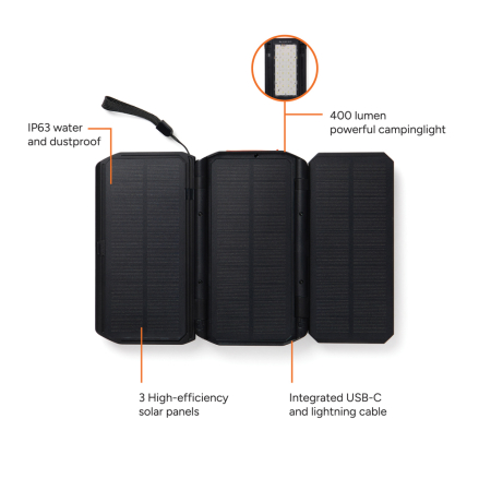 Powerbank solar 10000mAh 20W cu 3 panouri Nordic Drift Titan [2]