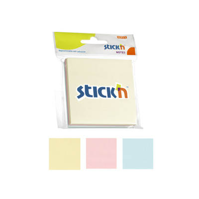 Accesorii diverse pentru birou - Notes adeziv 76x76 Hopax, 3 culori pastel