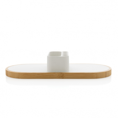 Ontario incarcator wireless dual 10W cu suport din bambus eco si elegant [3]