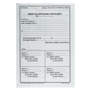 Ordin de deplasare A5, 50 seturi 2 ex, autocopiativ [1]