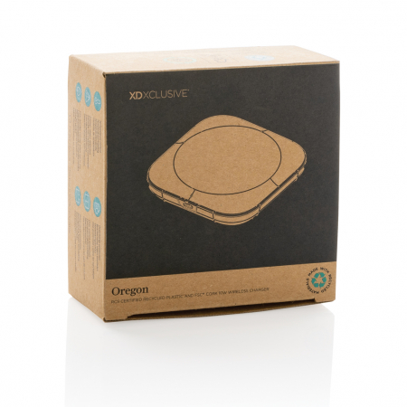 Incarcator wireless 10W Oregon, design din pluta FSC si plastic reciclat RCS [8]
