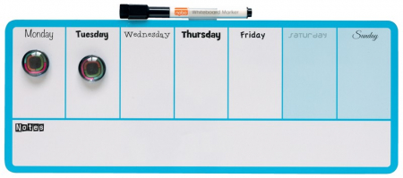 Table magnetice (whiteboard-uri) - Organizator NOBO, saptamanal, magnetic, 140x36 cm, include marker si magneti