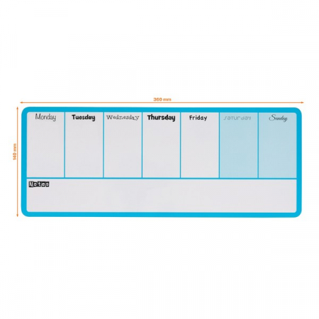 Organizator NOBO, saptamanal, magnetic, 140x36 cm, include marker si magneti [1]