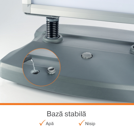 Panou dublu stradal NOBO Impression Pro, aluminiu, cu click, cu baza tip rezervor cu apa, A1, gri [3]