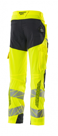 Pantaloni de lucru hi-vis cu benzi reflectorizante si buzunar pentru protectii la genunchi [14]