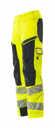 Pantaloni de lucru hi-vis cu benzi reflectorizante si buzunar pentru protectii la genunchi [4]
