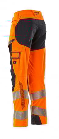 Pantaloni de lucru hi-vis cu benzi reflectorizante si buzunar pentru protectii la genunchi [9]