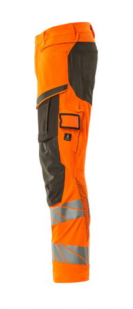 Pantaloni de lucru hi-vis cu benzi reflectorizante si buzunar pentru protectii la genunchi [6]