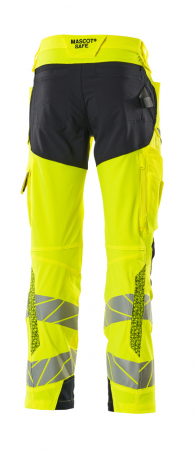 Pantaloni de lucru hi-vis cu benzi reflectorizante si buzunar pentru protectii la genunchi [13]