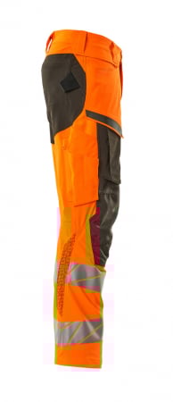Pantaloni de lucru hi-vis cu benzi reflectorizante si buzunar pentru protectii la genunchi [18]