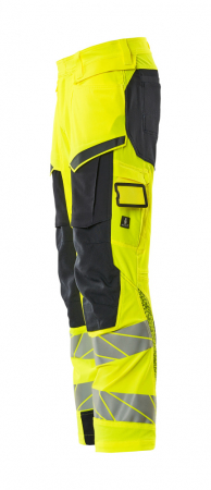 Pantaloni de lucru hi-vis cu benzi reflectorizante si buzunar pentru protectii la genunchi [5]