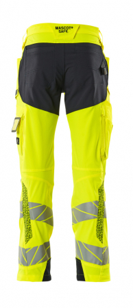 Pantaloni de lucru hi-vis cu benzi reflectorizante si buzunar pentru protectii la genunchi [12]