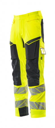 Pantaloni de lucru hi-vis cu benzi reflectorizante si buzunar pentru protectii la genunchi [3]