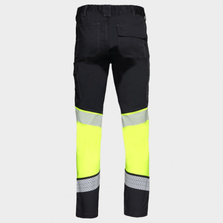 Pantaloni de lucru elastici PRIMO HV STRETCH STENSO negru galben [1]