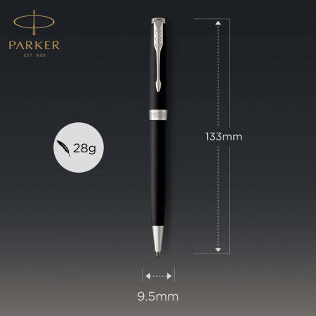 Pix Parker SONNET Matte Black, finisaj paladiu, cutie cadou [5]