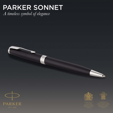 Pix Parker SONNET Matte Black, finisaj paladiu, cutie cadou [7]