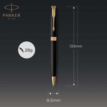 Pix Parker SONNET Matte Black, finisaj paladiu, cutie cadou [5]