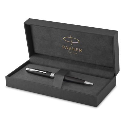 Pix Parker SONNET Matte Black, finisaj paladiu, cutie cadou [1]