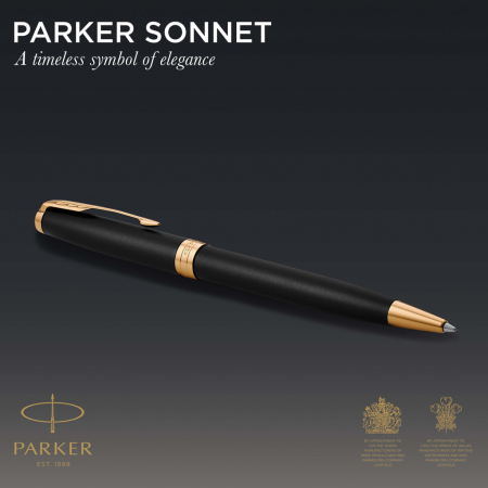 Pix Parker SONNET Matte Black, finisaj paladiu, cutie cadou [6]