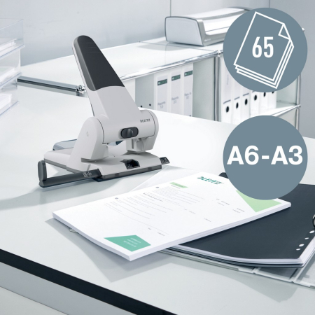 Perforator metalic mare capacitate 65 coli Leitz 5180 negru [3]