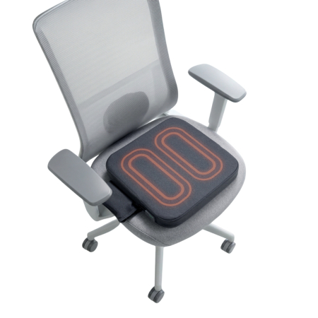 Scaune, birouri si produse ergonomice - Pernuta ergonomica Leitz Ergo iComfi, pentru scaun, cu incalzire, spuma 5 cm, gri-carbune