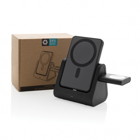 Incarcator wireless 3-in-1 cu powerbank detasabil Powerbase, PC reciclat RCS [10]