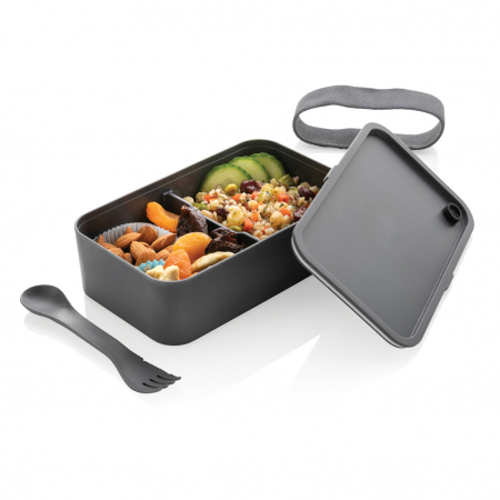 Caserola de pranz din PP cu spork, 0.8L practica si rezistenta [2]