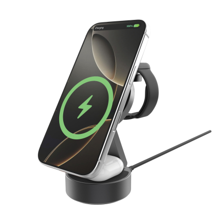 Incarcator wireless Quantum RCS 3-in-1 25W, pliabil, pentru telefon, AirPods si smartwatch [6]