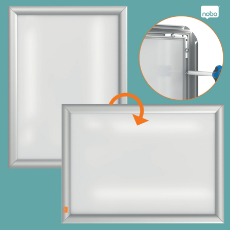 Rama pentru perete NOBO, aluminiu, cu click, A3, gri [2]