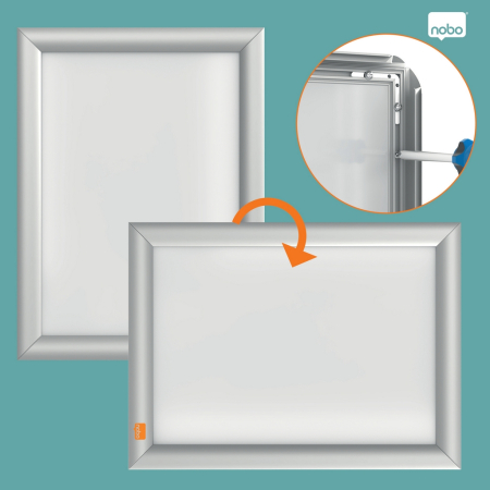 Rama pentru perete NOBO, aluminiu, cu click, A4, gri [2]
