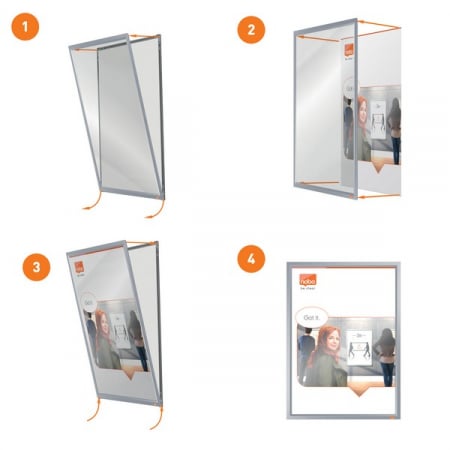 Rama pentru perete NOBO Impression Pro, aluminiu, cu clip, A3, gri [3]