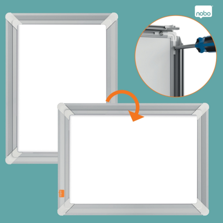 Rama pentru perete NOBO Premium Plus, aluminiu, cu click, A4, gri [2]