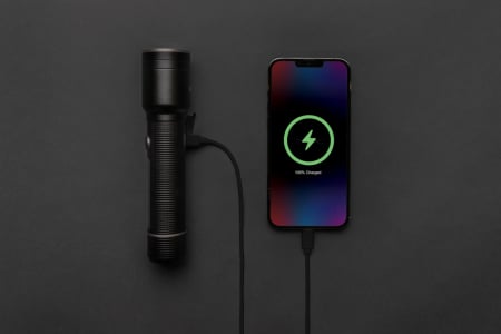 Lanterna heavy duty aluminiu reciclat RCS – 1500 lumeni, raza 800 m, USB-C, powerbank [5]