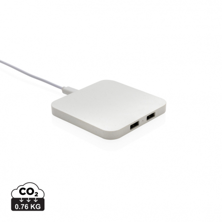 Electronice si accesorii tech - Incarcator wireless 10W cu porturi USB din plastic reciclat RCS