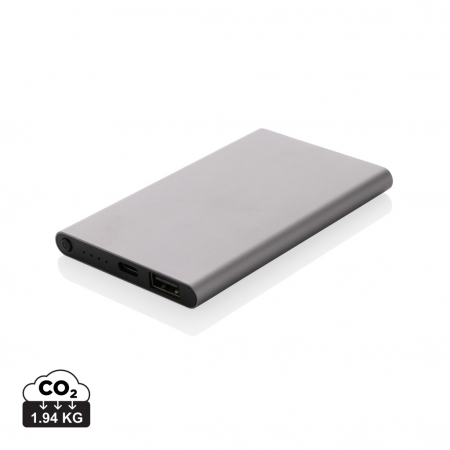 Baterii externe - Powerbanks - Powerbank 4.000 mAh din aluminiu si plastic reciclat RCS, incarcare rapida 10W