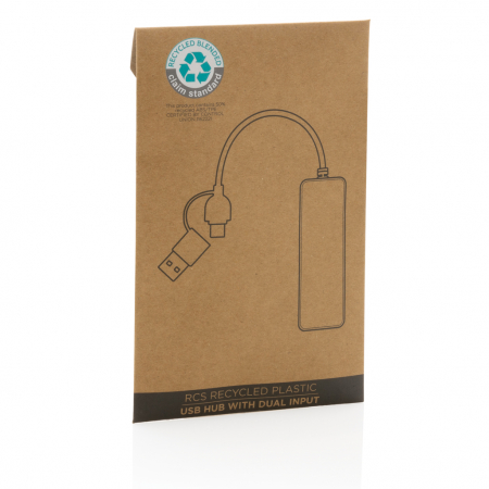 Hub USB dual input din plastic reciclat RCS – 3x USB-A + 1x USB-C [5]