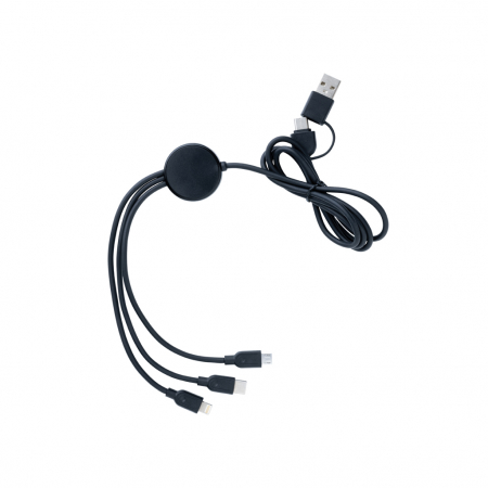 Cablu 6-in-1 RCS reciclat – USB-C, iOS, Micro USB, 120 cm [1]