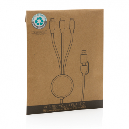 Cablu 6-in-1 RCS reciclat – USB-C, iOS, Micro USB, 120 cm [6]