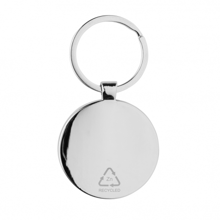 Breloc rotund din aliaj de zinc reciclat RCS si bambus – eco si elegant [4]