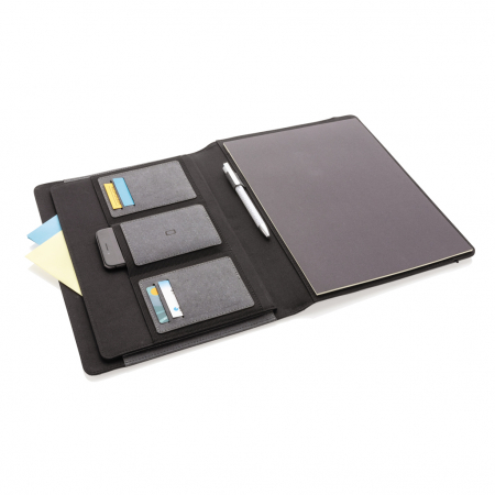 Mapa A4 din piele reciclata cu notepad si buzunare – personalizabila [5]