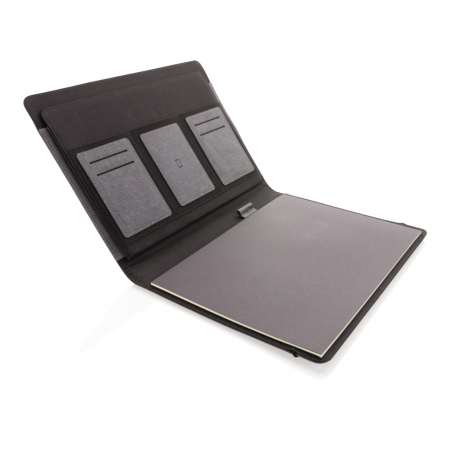 Mapa A4 din piele reciclata cu notepad si buzunare – personalizabila [4]
