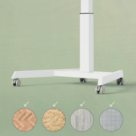 Roți pivotante pentru Biroul ergonomic Leitz Ergo Electric, set 4, blocabile, 360° [3]