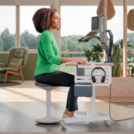 Roți pivotante pentru Biroul ergonomic Leitz Ergo Electric, set 4, blocabile, 360° [4]