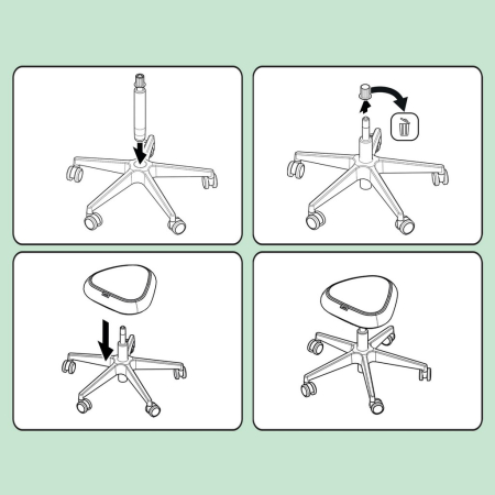Scaun ergonomic Leitz Ergo cu roți, șezut tip șa, spumă DDF, reglabil 46–59 cm [13]