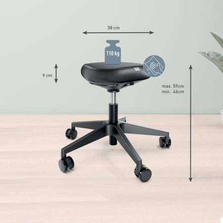 Scaun ergonomic Leitz Ergo cu roți, șezut tip șa, spumă DDF, reglabil 46–59 cm [2]