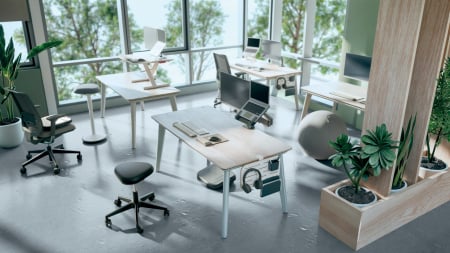 Scaun ergonomic Leitz Ergo cu roți, șezut tip șa, spumă DDF, reglabil 46–59 cm [12]