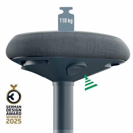 Scaun Ergonomic Leitz Ergo – Pozitie Sezut/In Picioare, Inaltime Reglabila, Gri-Pastel si Gri-Carbune [14]