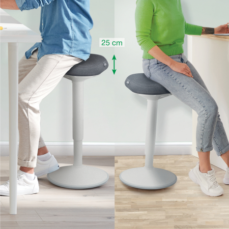 Scaun Ergonomic Leitz Ergo – Pozitie Sezut/In Picioare, Inaltime Reglabila (57-82 cm), Gri-Pastel si Gri-Carbune [2]